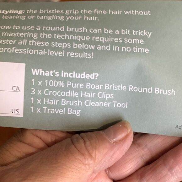 Beluga 100% Soft Boar Bristle Brush with 3 clips, travel bag&brush clean… - Picture 5 of 8